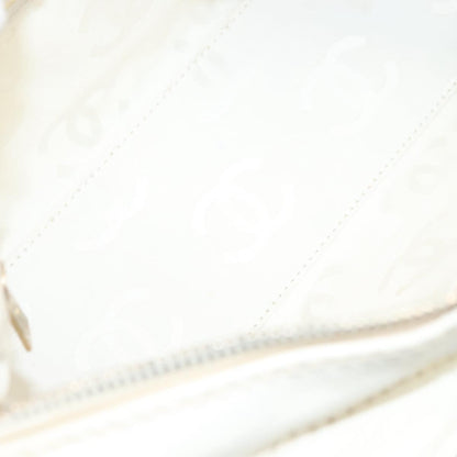 Chanel Logo CC, White, Leather, handbag