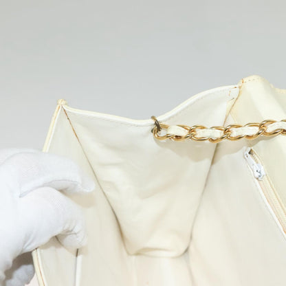 Chanel Demi Lune, White, Leather, shoulder