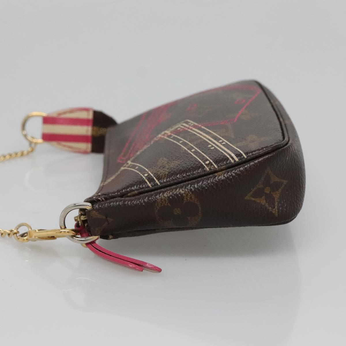 Louis Vuitton Mini Pochette Accessoires, Brown, Canvas, clutch