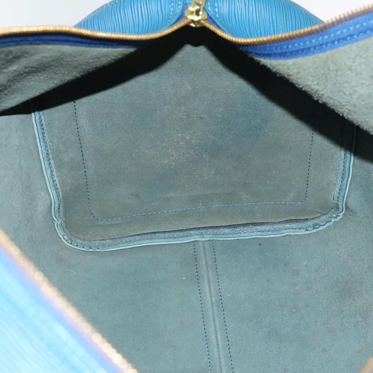Louis Vuitton Keepall 55, Blue, Leather, travel