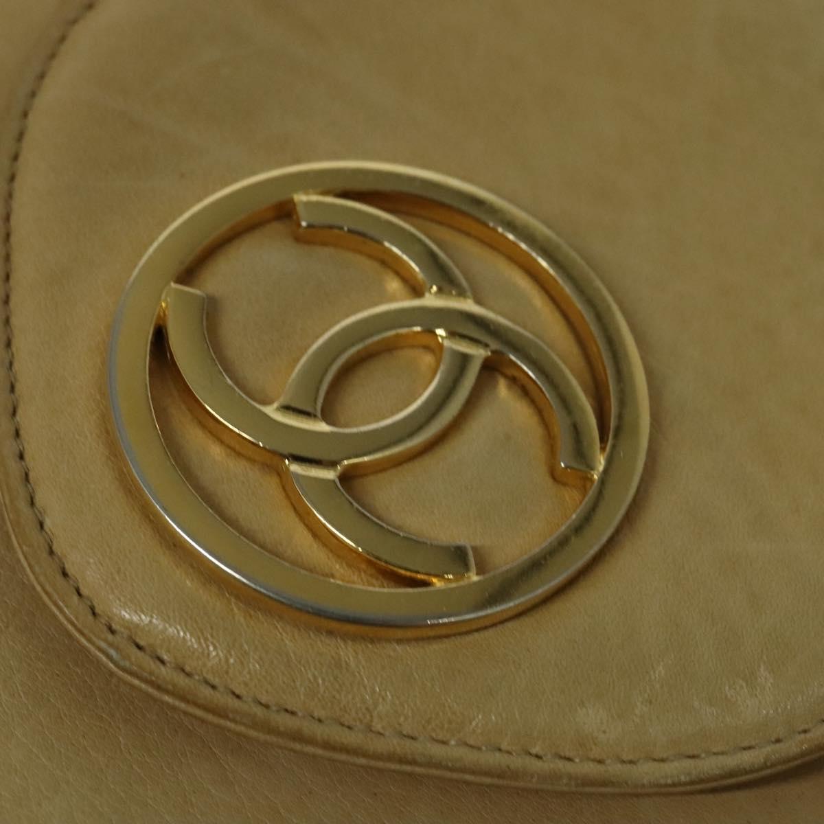 Chanel, Beige, Leather, shoulder