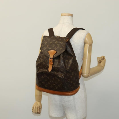 Louis Vuitton Montsouris, Brown, Canvas, backpack