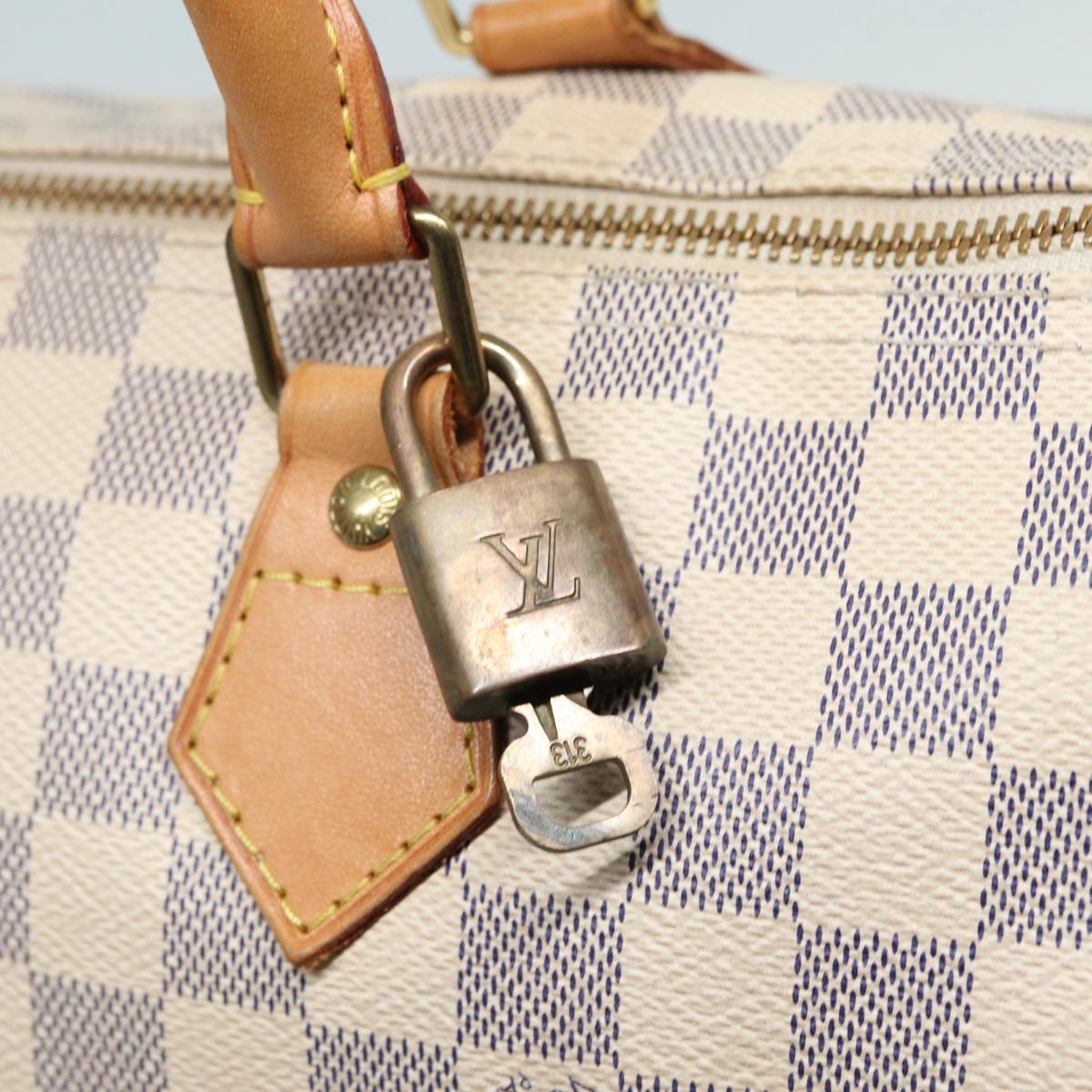 Louis Vuitton Speedy 30, White, Canvas, handbag