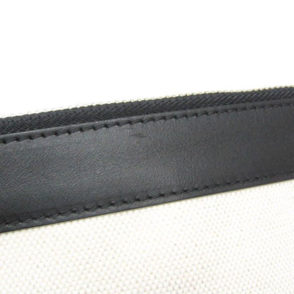 Balenciaga Navy Zip Canvas and Leather, Ecru, Canvas, Clutch