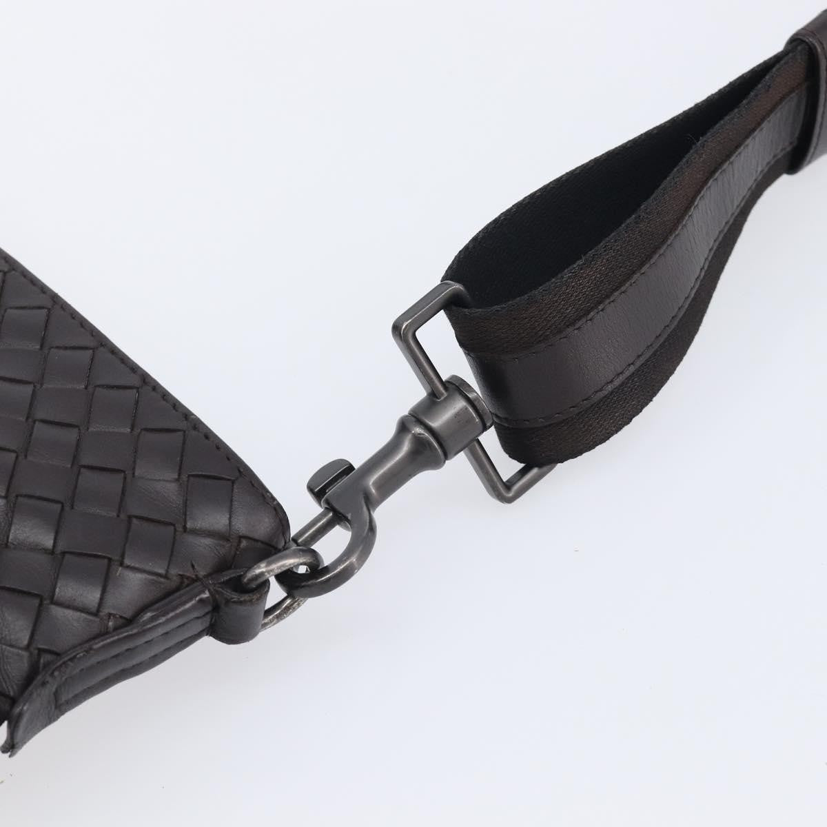 Bottega Veneta Flat Messenger Intrecciato Nappa, Black, Leather, Handbag
