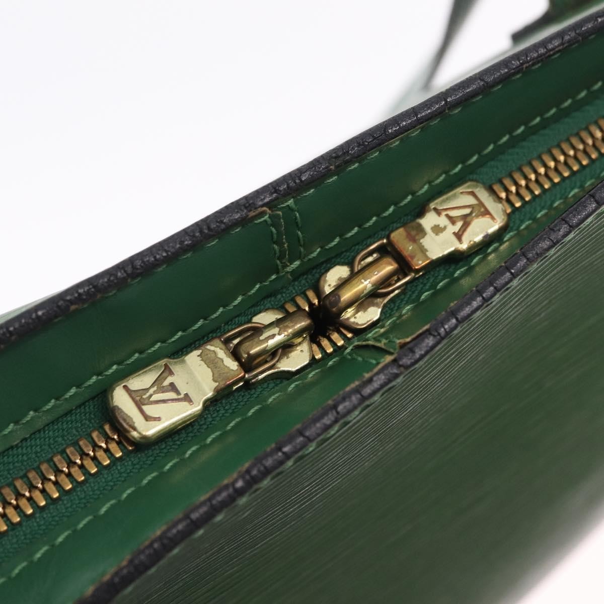 Louis Vuitton Lussac Epi Leather, Green, Leather, Handbag