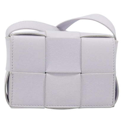 Bottega Veneta Cassette Maxi Intrecciato Leather, White, Leather, Clutch