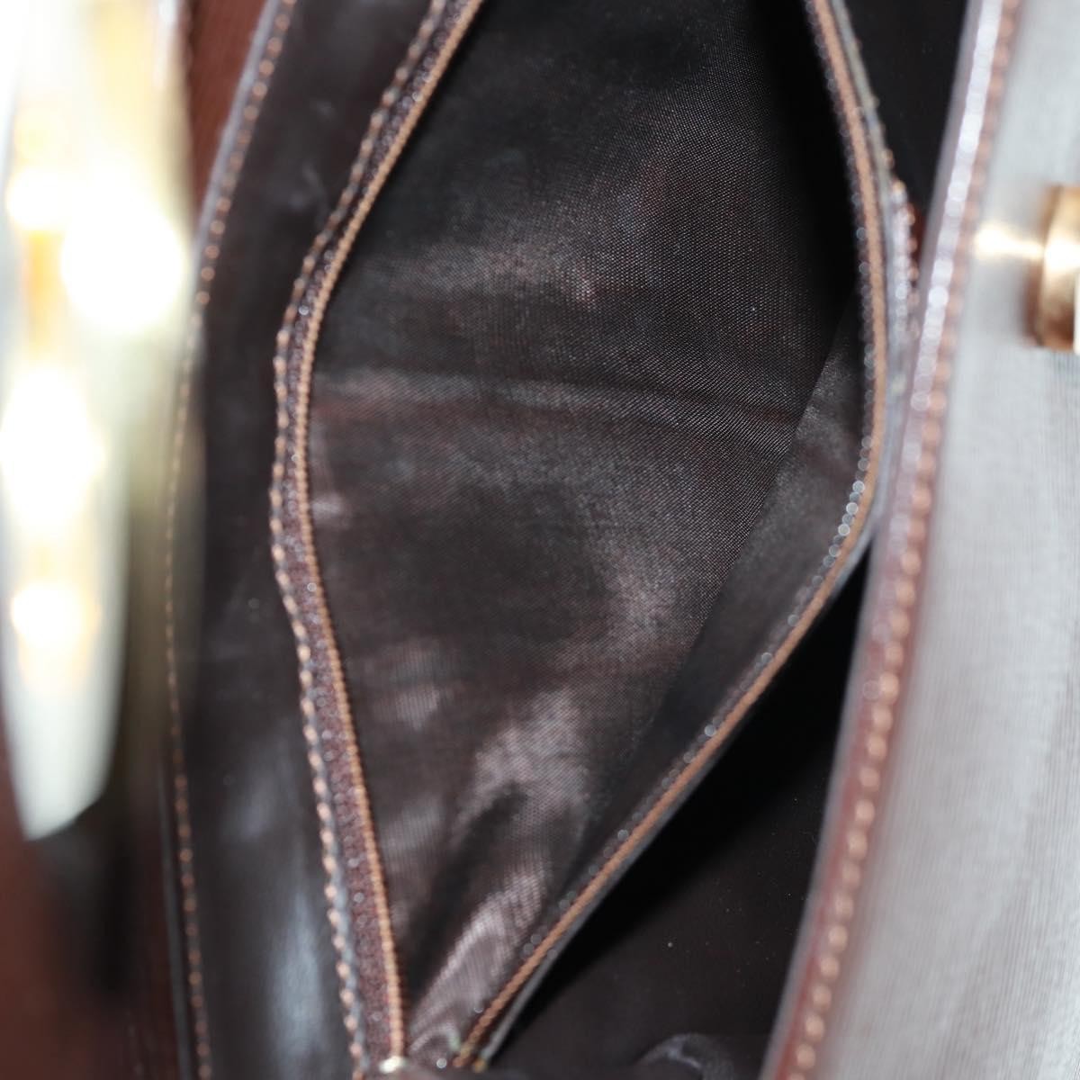Celine Circle Logo Leather, Brown, Leather, Shoulder Bag