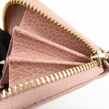 Gucci Swing Zip Around Leather, Pink, Leather, Wallet