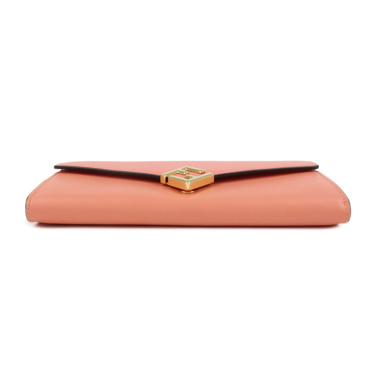 Fendi FF Diamonds Continental Chain Leather, Pink, Leather, Crossbody Bag