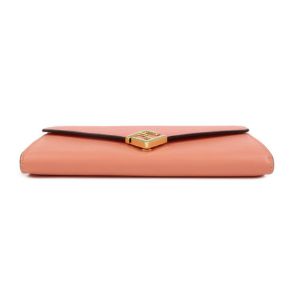 Fendi FF Diamonds Continental Chain Leather, Pink, Leather, Crossbody Bag