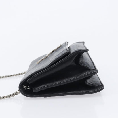 Saint Laurent Kate Box Leather, Black, Leather, Handbag