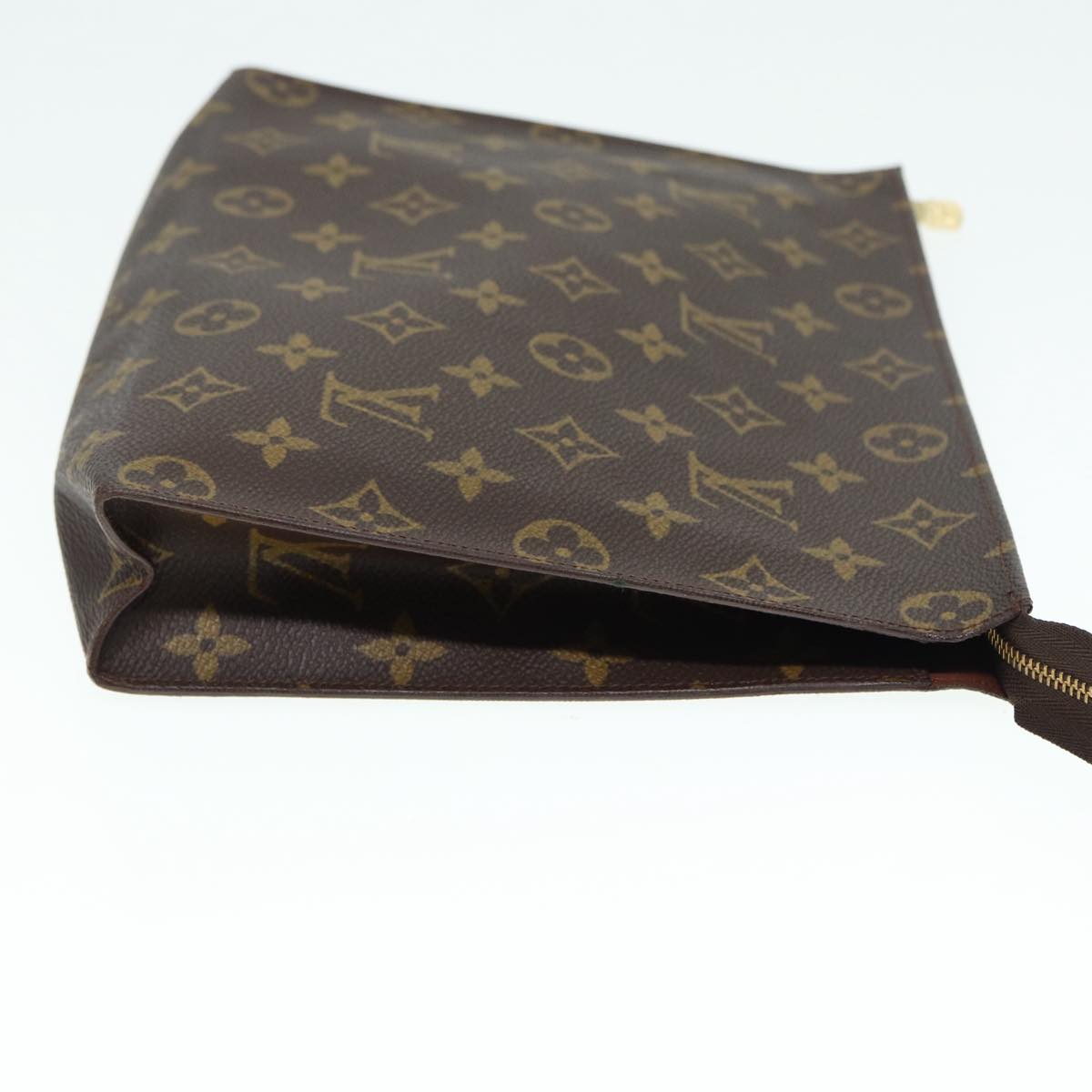 Louis Vuitton Poche Toilette, Brown, Canvas, clutch