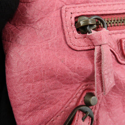Balenciaga Classic Studs Reporter Leather, Pink, Leather, Crossbody Bag