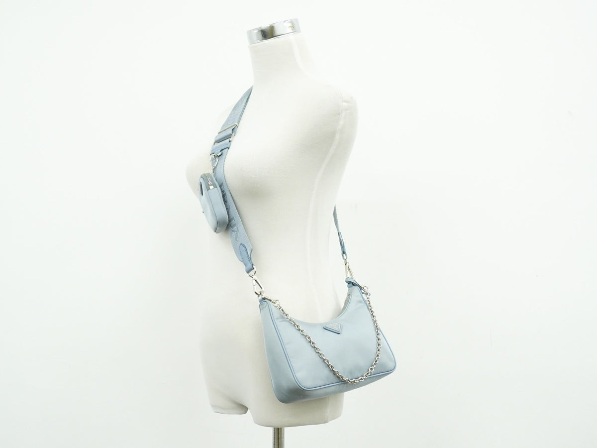 Prada Re-Edition 2005 Tessuto, Blue, Nylon, Shoulder Bag