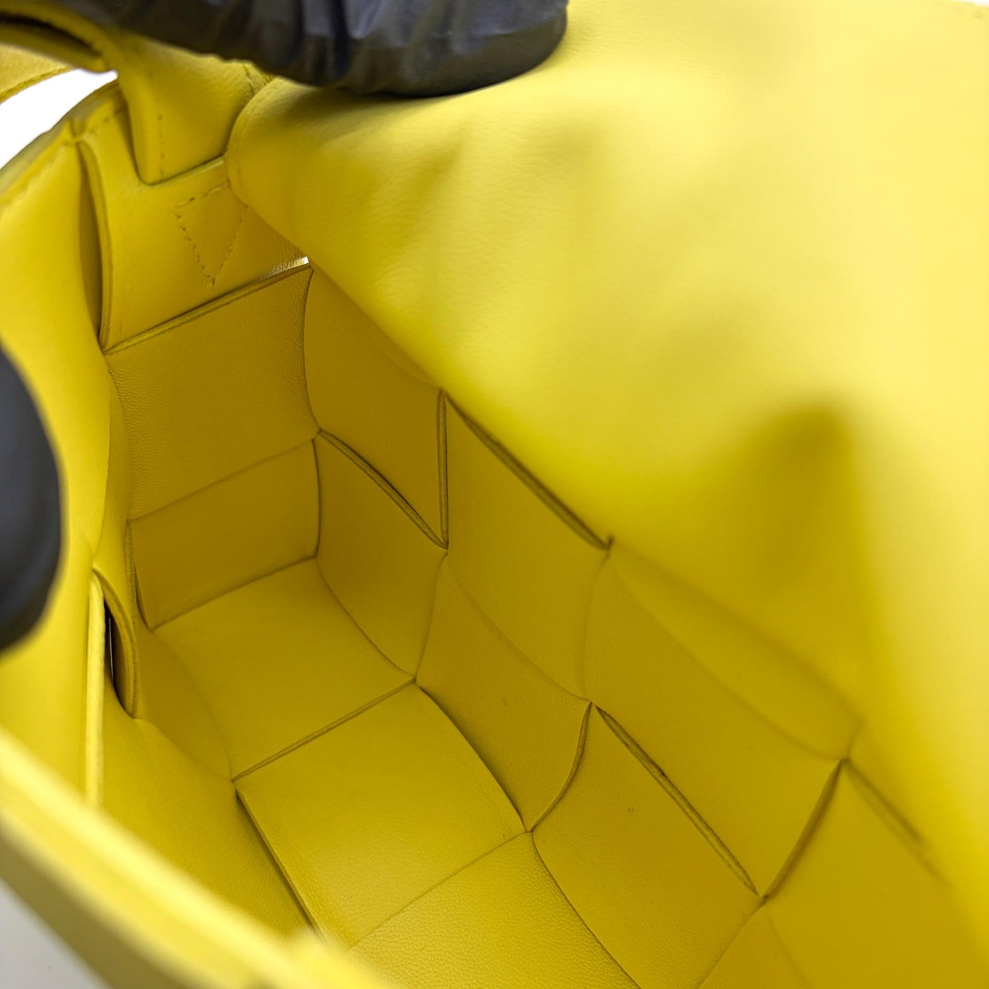 Bottega Veneta Cassette Maxi Intrecciato Leather, Yellow, Leather, Crossbody Bag