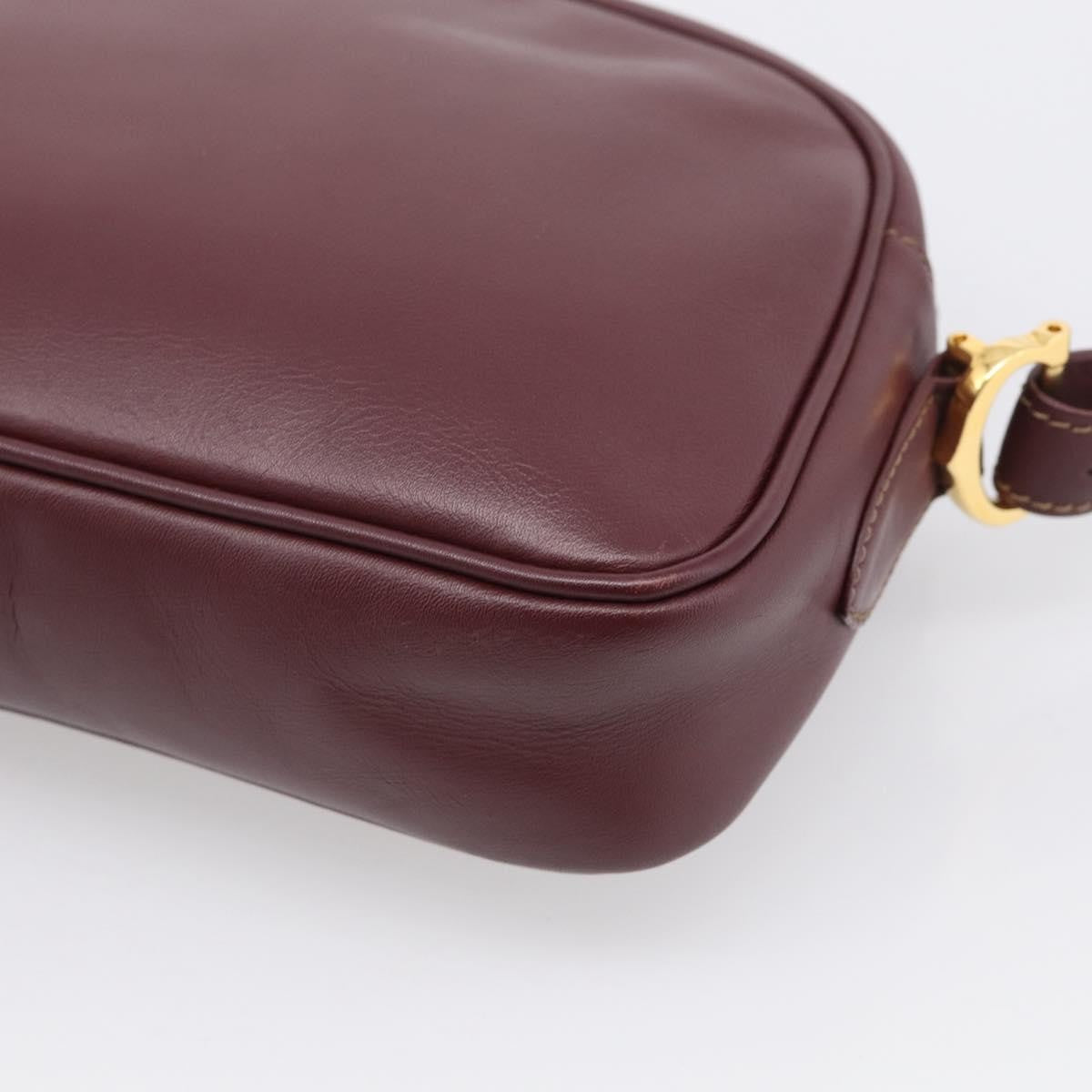 Cartier Must de Cartier Leather, Burgundy, Leather, Shoulder Bag
