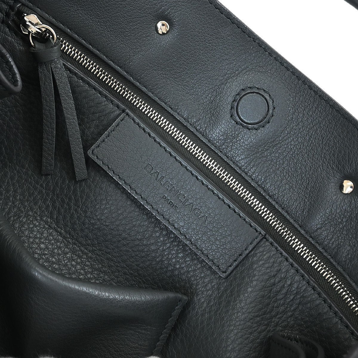 Balenciaga Papier A4 Zip Around Classic Studs Leather, Gray, Leather, Tote Bag