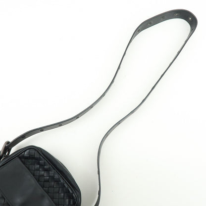 Bottega Veneta Front Pocket Messenger Intrecciato Nappa, Black, Leather, Handbag