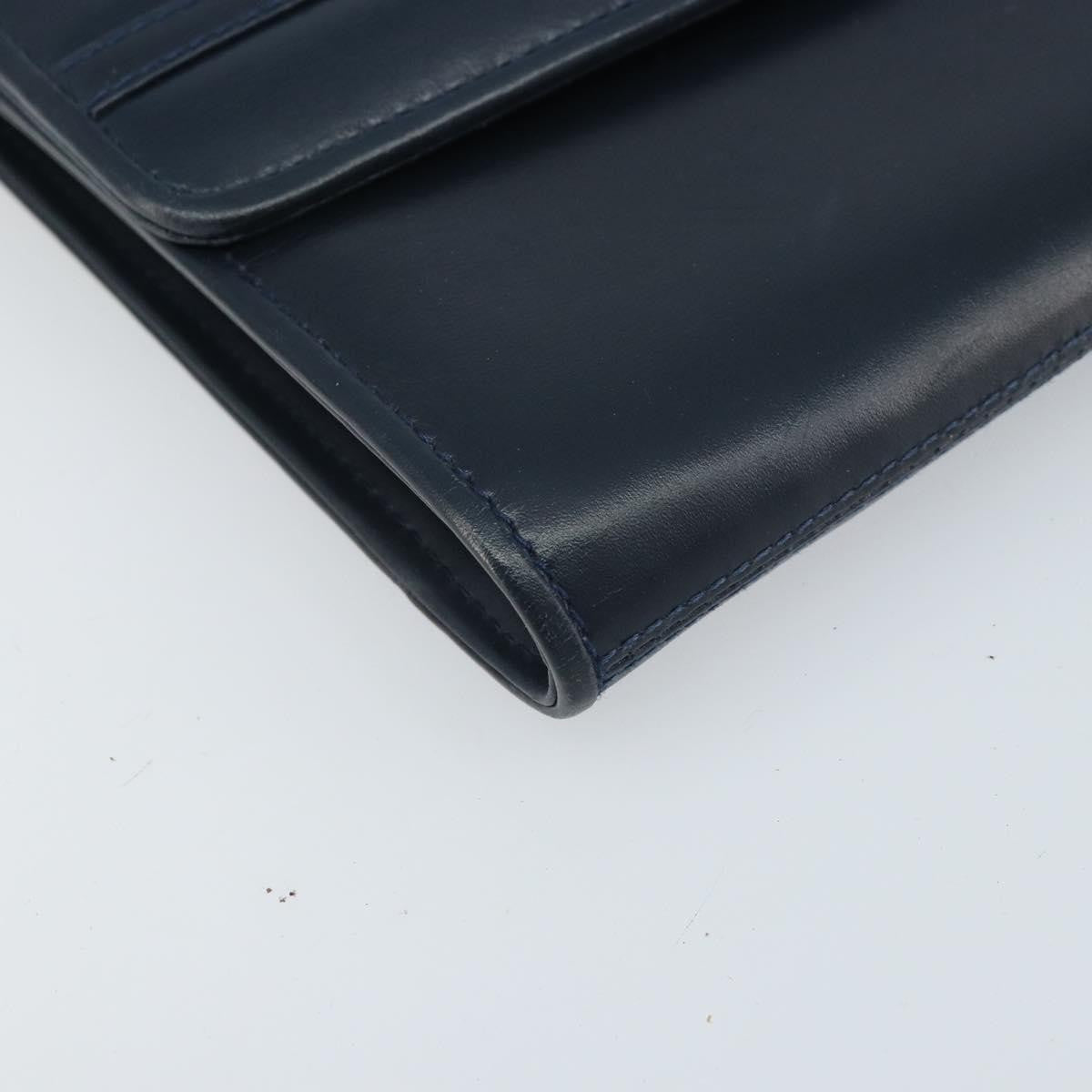 Gucci Vintage Interlocking G Flap Leather, Navy, Leather, Shoulder Bag