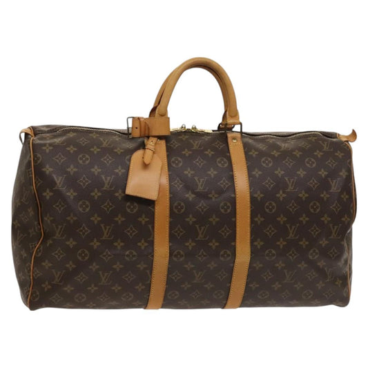 Louis Vuitton Keepall Bag Monogram Canvas, BROWN, CANVAS, Travel bag