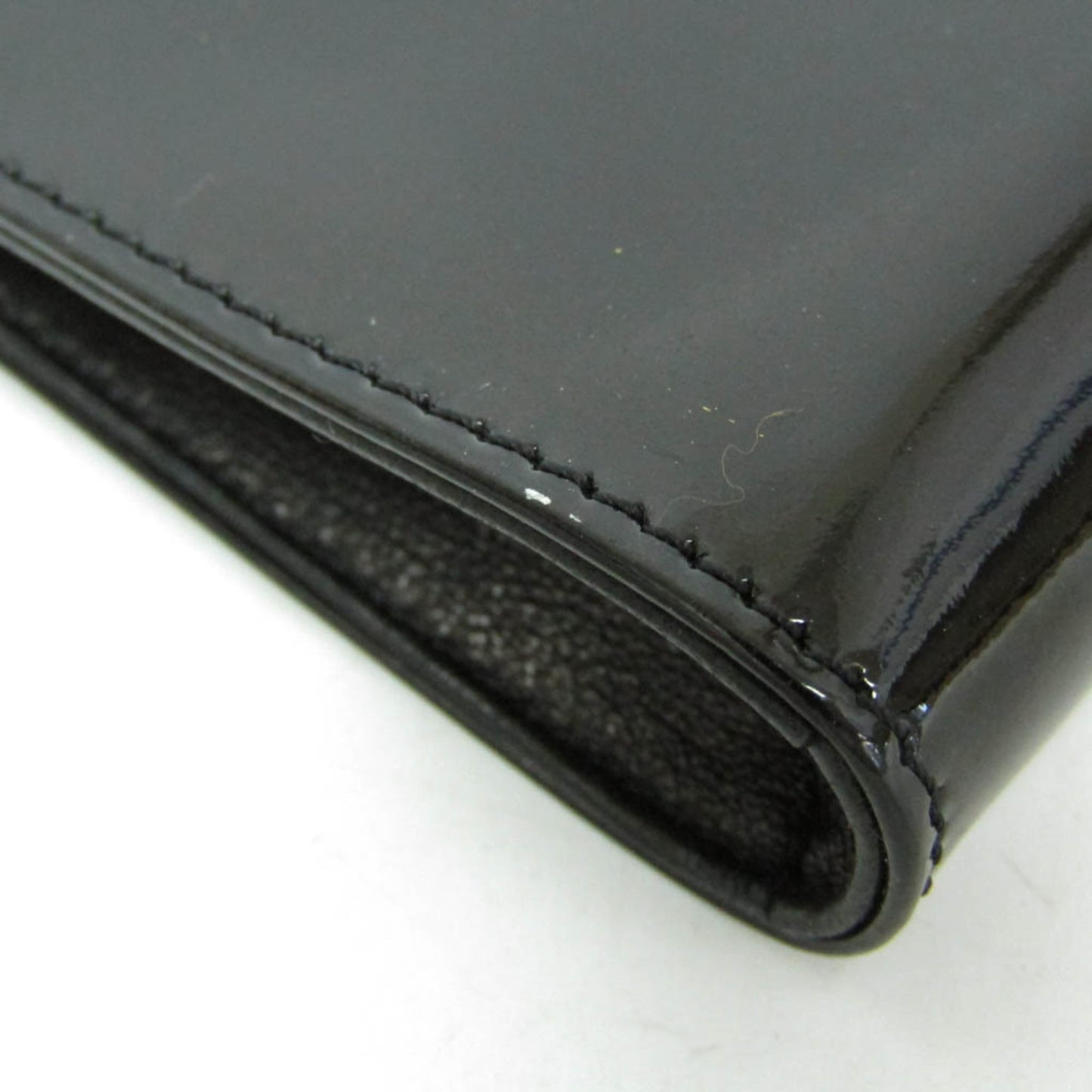 Chanel Key Pouch Patent, Black, Leather, Clutch