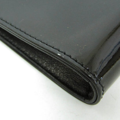 Chanel Key Pouch Patent, Black, Leather, Clutch
