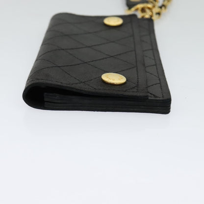 Chanel Wallet On Chain, Black, Leather, wallet