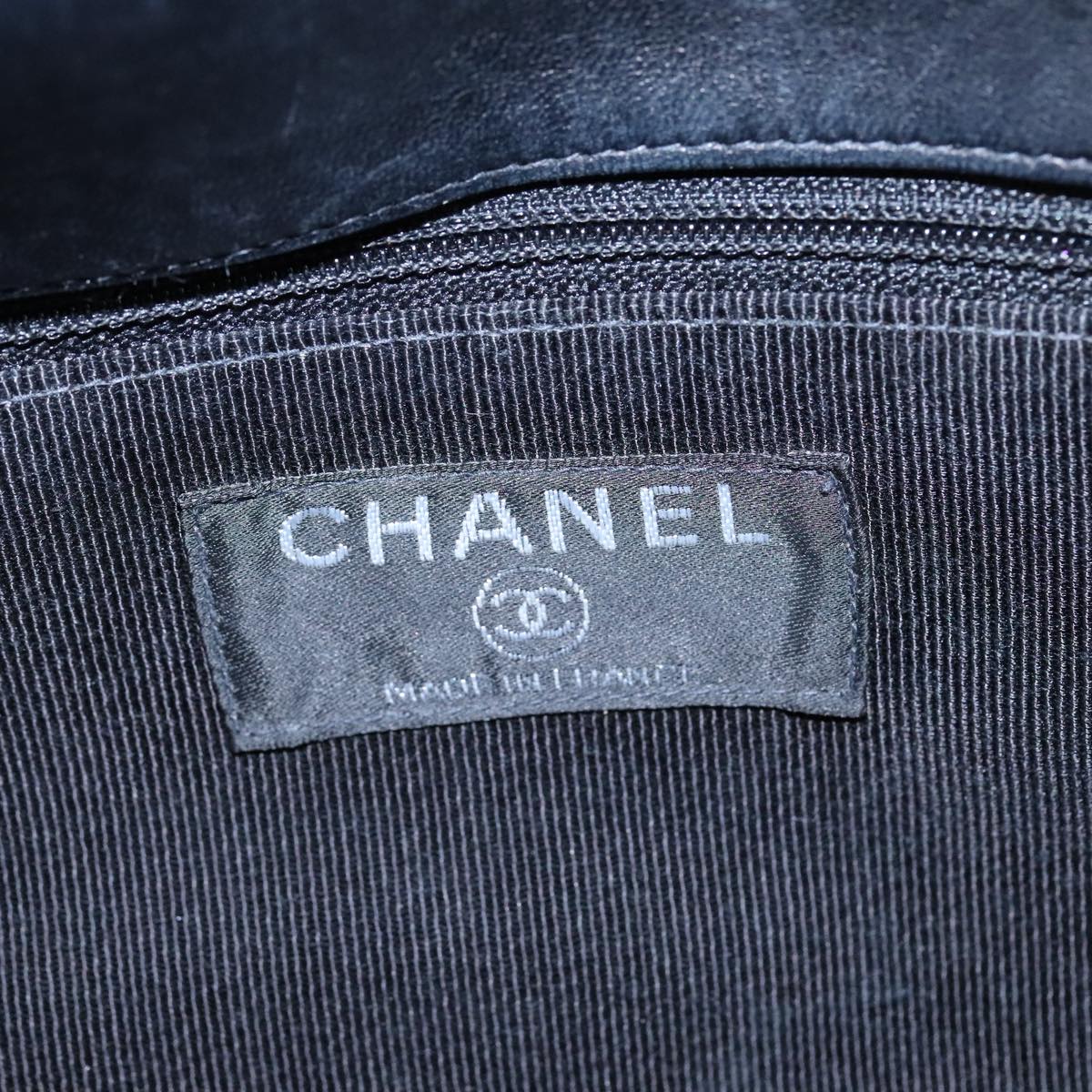 Chanel Chocolate bar, Black, Leather, shoulder