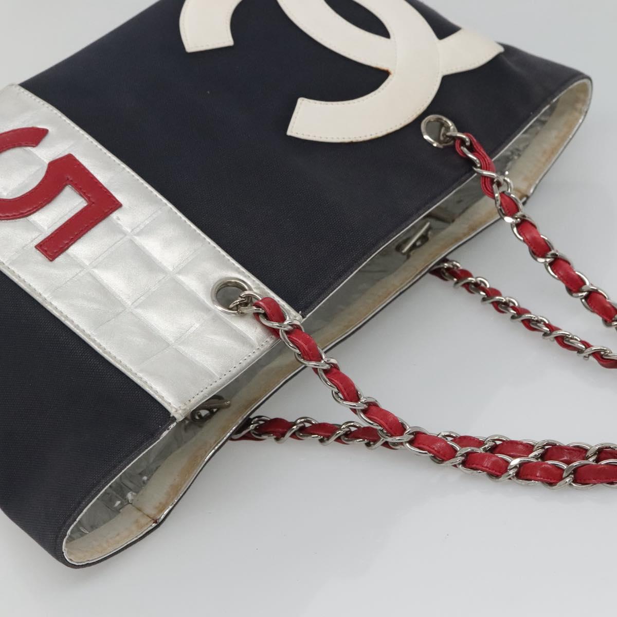 Chanel Numero 5, Navy, Canvas, shoulder
