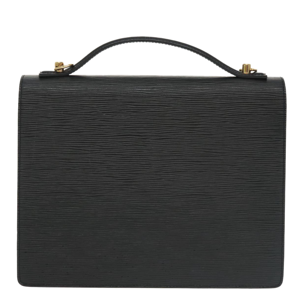 Louis Vuitton Monceau, Black, Leather, briefcase