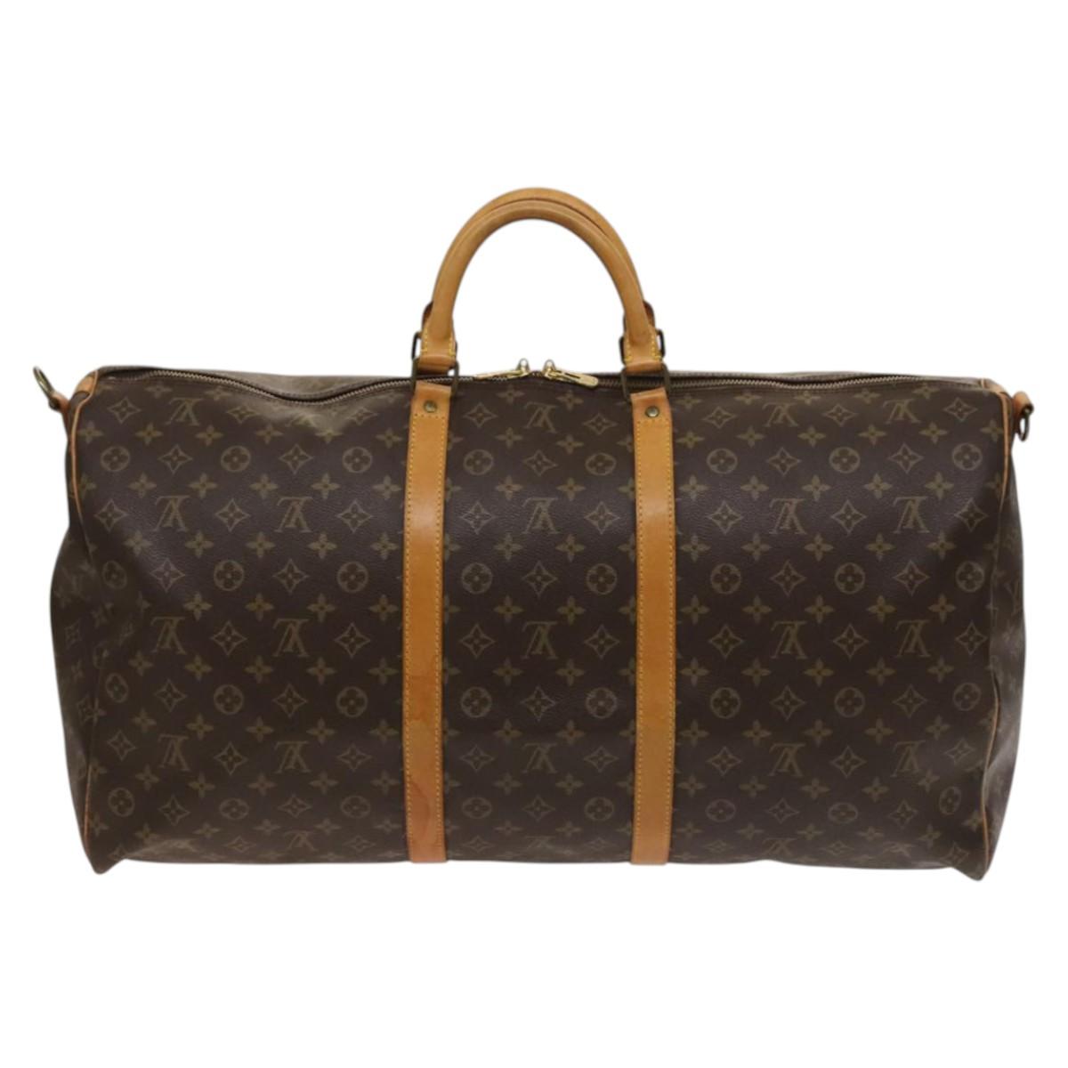 Louis Vuitton Keepall Bandoulière 60, Brown, Canvas, travel