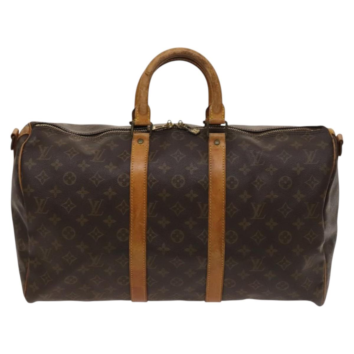 Louis Vuitton Keepall Bandouliere 45, Brown, Canvas, travel