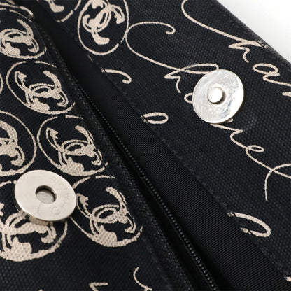 Chanel Camellia, Black, Canvas, shoulder