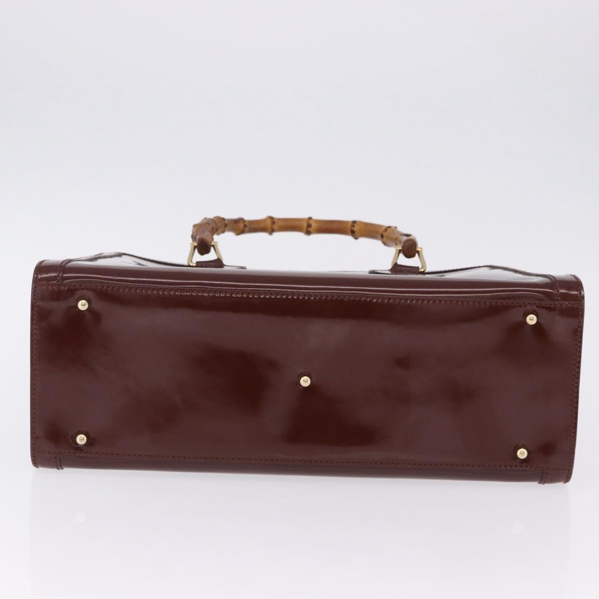 Gucci Diana NM Logo Bamboo Handle Tote Patent leather, Brown, Patent Leather, Tote Bag