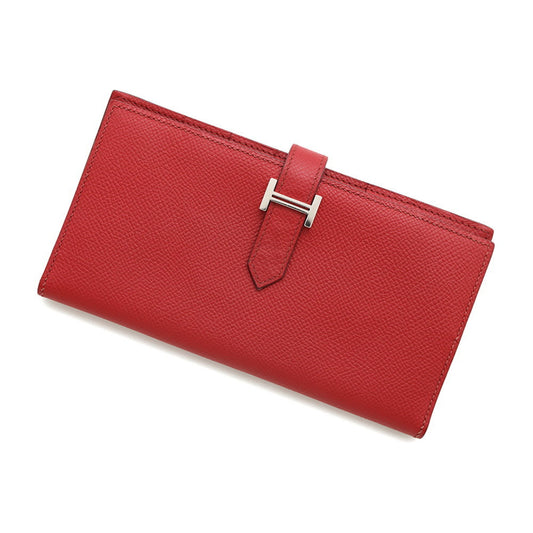 Hermès Béarn, Red, Leather, wallet