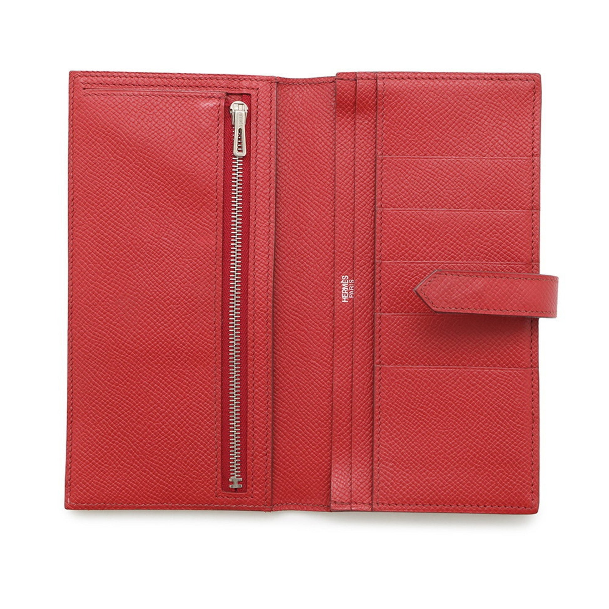 Hermès Béarn, Red, Leather, wallet