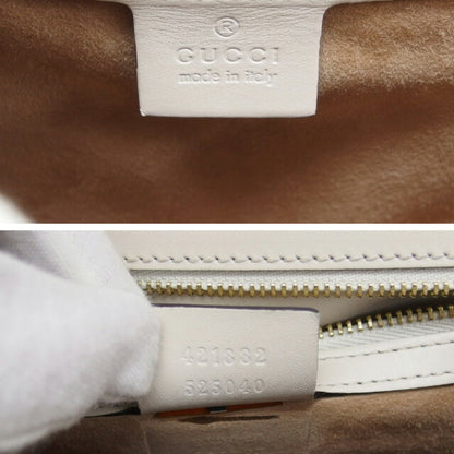 Gucci Sylvie, White, Leather, shoulder
