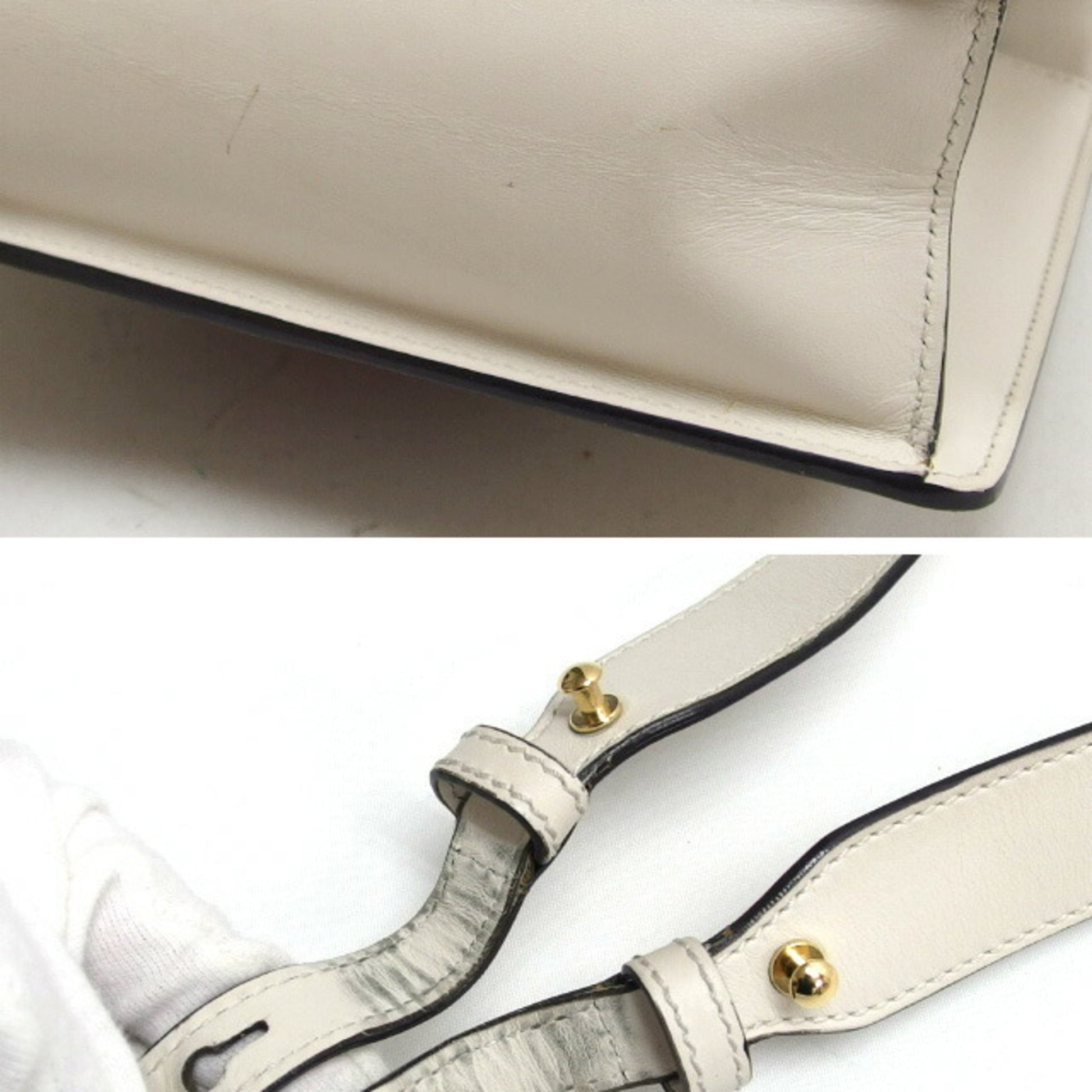 Gucci Sylvie, White, Leather, shoulder