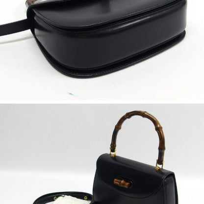 Gucci Bamboo, Black, Leather, handbag