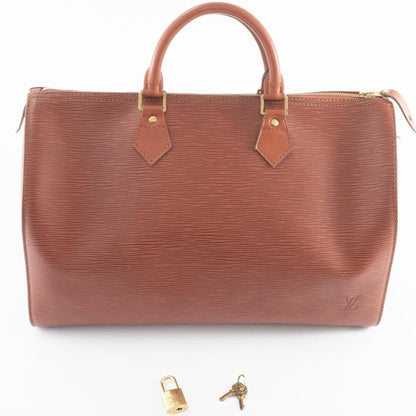 Louis Vuitton Speedy 35, Camel, Leather, handbag