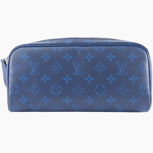 Louis Vuitton Dopp Kit, Blue, Canvas, clutch