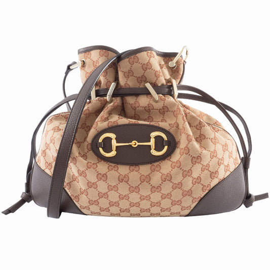 Gucci Horsebit, "BEIGE, BROWN", "CANVAS, LEATHER", shoulder