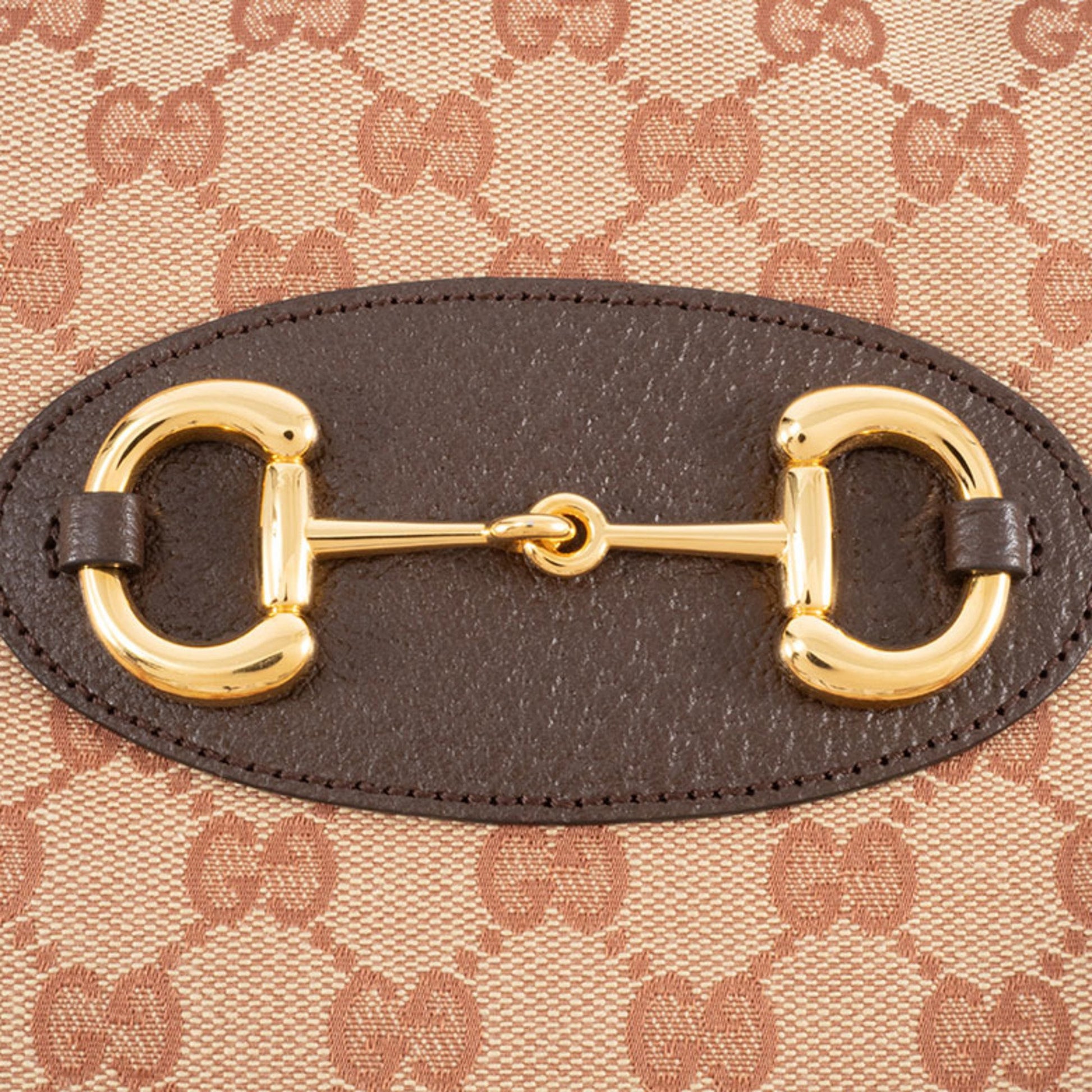 Gucci Horsebit, "BEIGE, BROWN", "CANVAS, LEATHER", shoulder