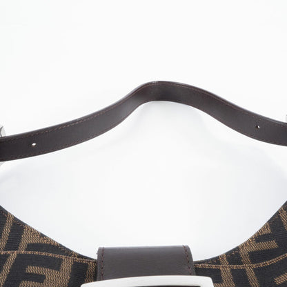 Fendi Baguette, Brown, Canvas, shoulder
