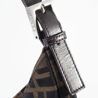 Fendi Baguette, Brown, Canvas, shoulder