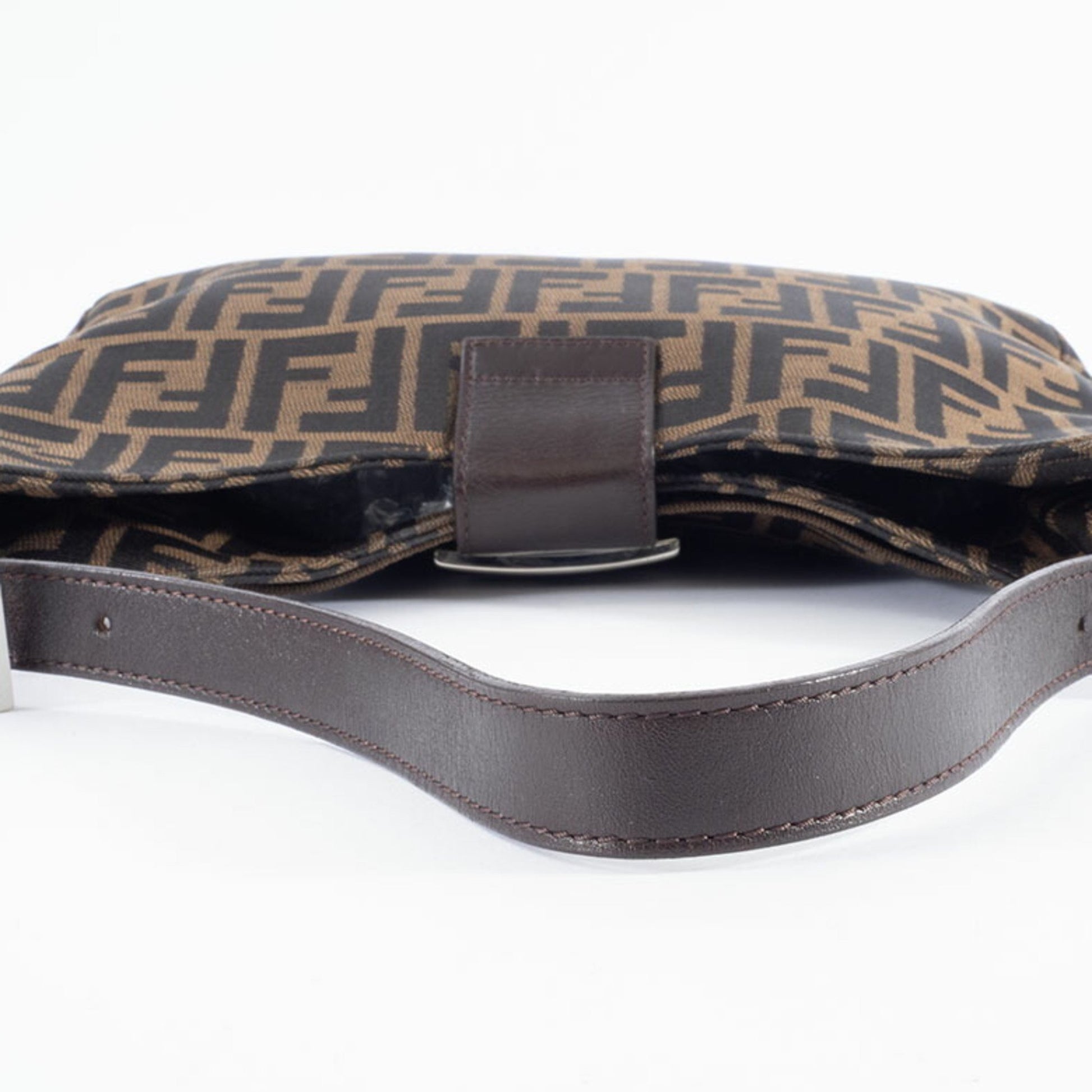 Fendi Baguette, Brown, Canvas, shoulder