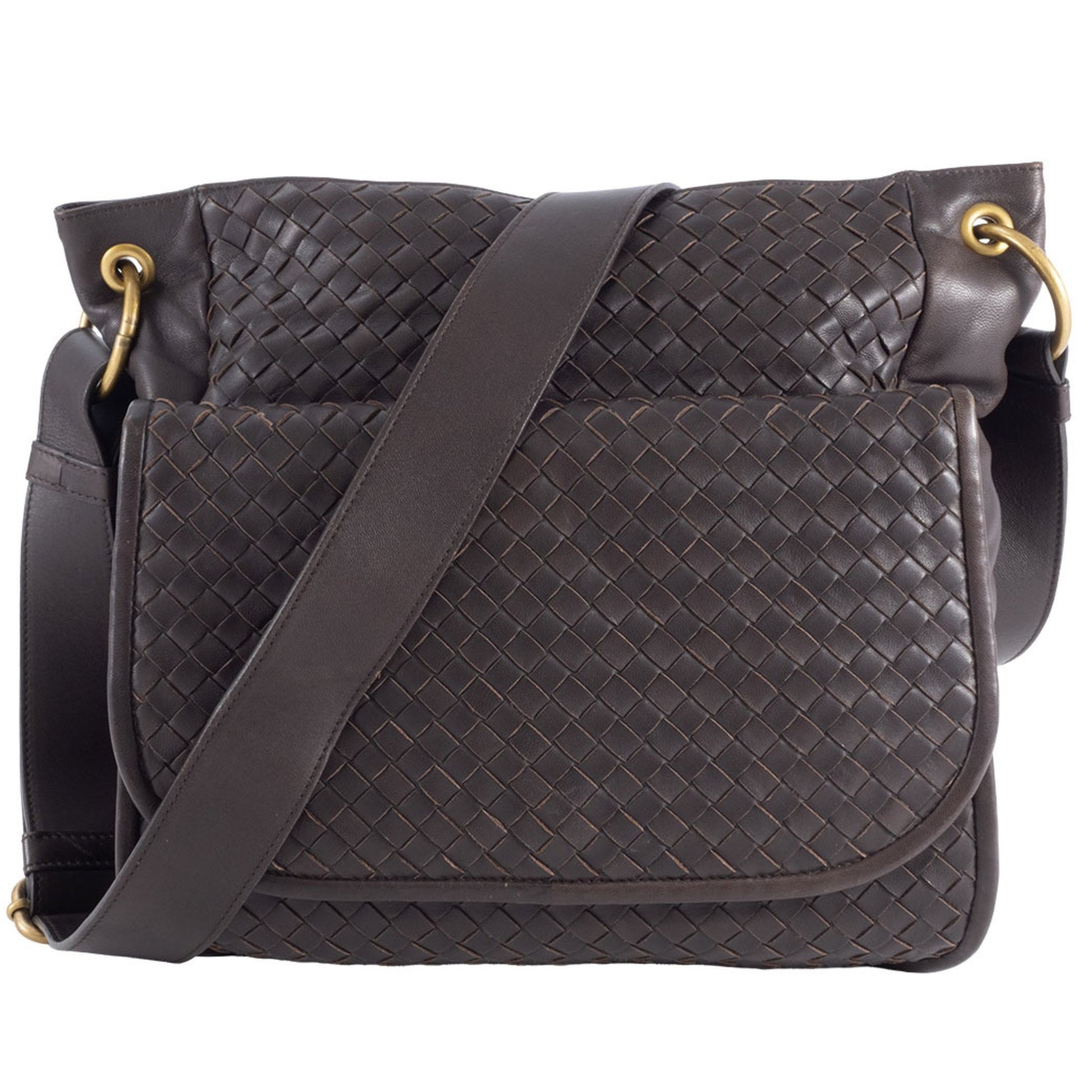 Bottega Veneta Intrecciato, Brown, Leather, shoulder