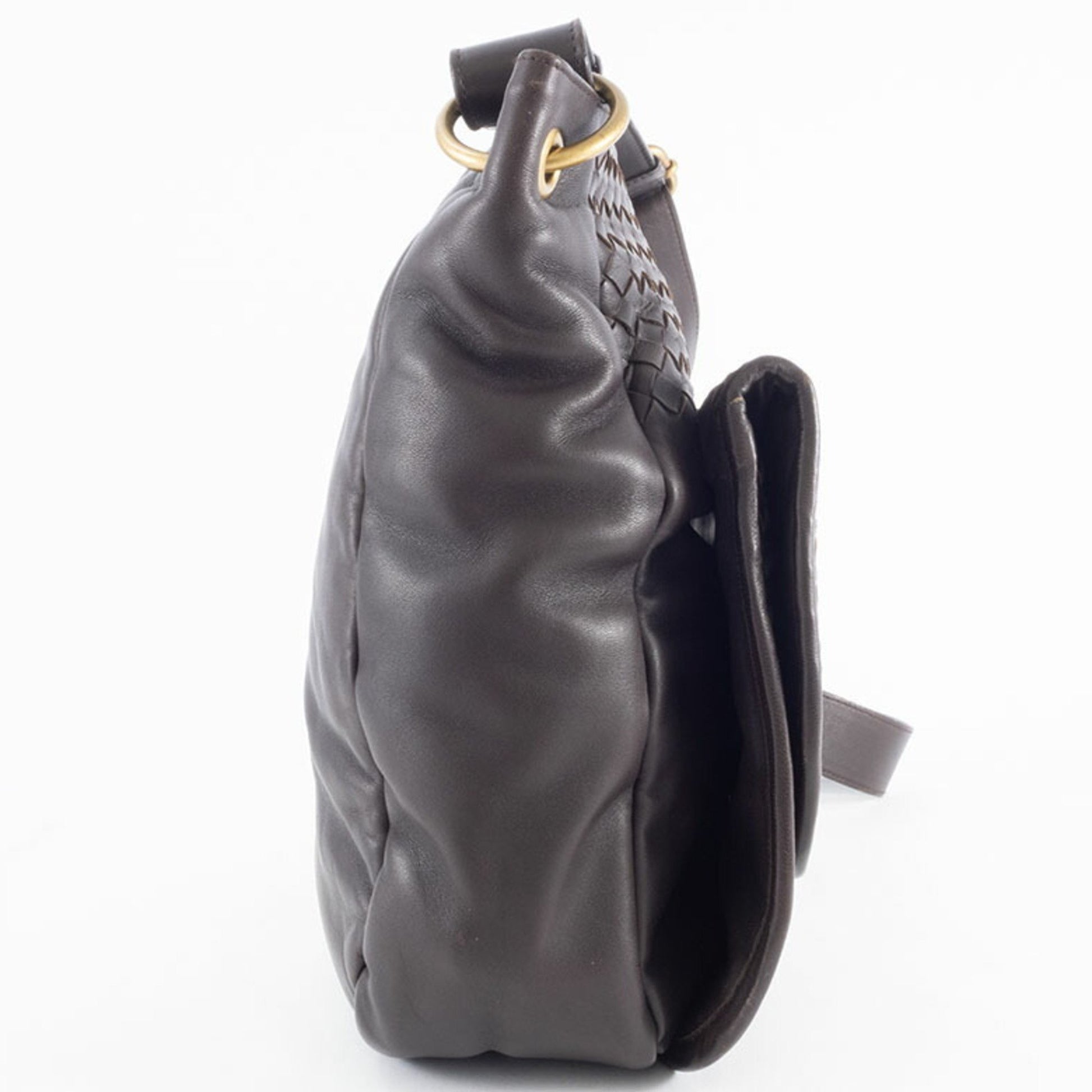 Bottega Veneta Intrecciato, Brown, Leather, shoulder