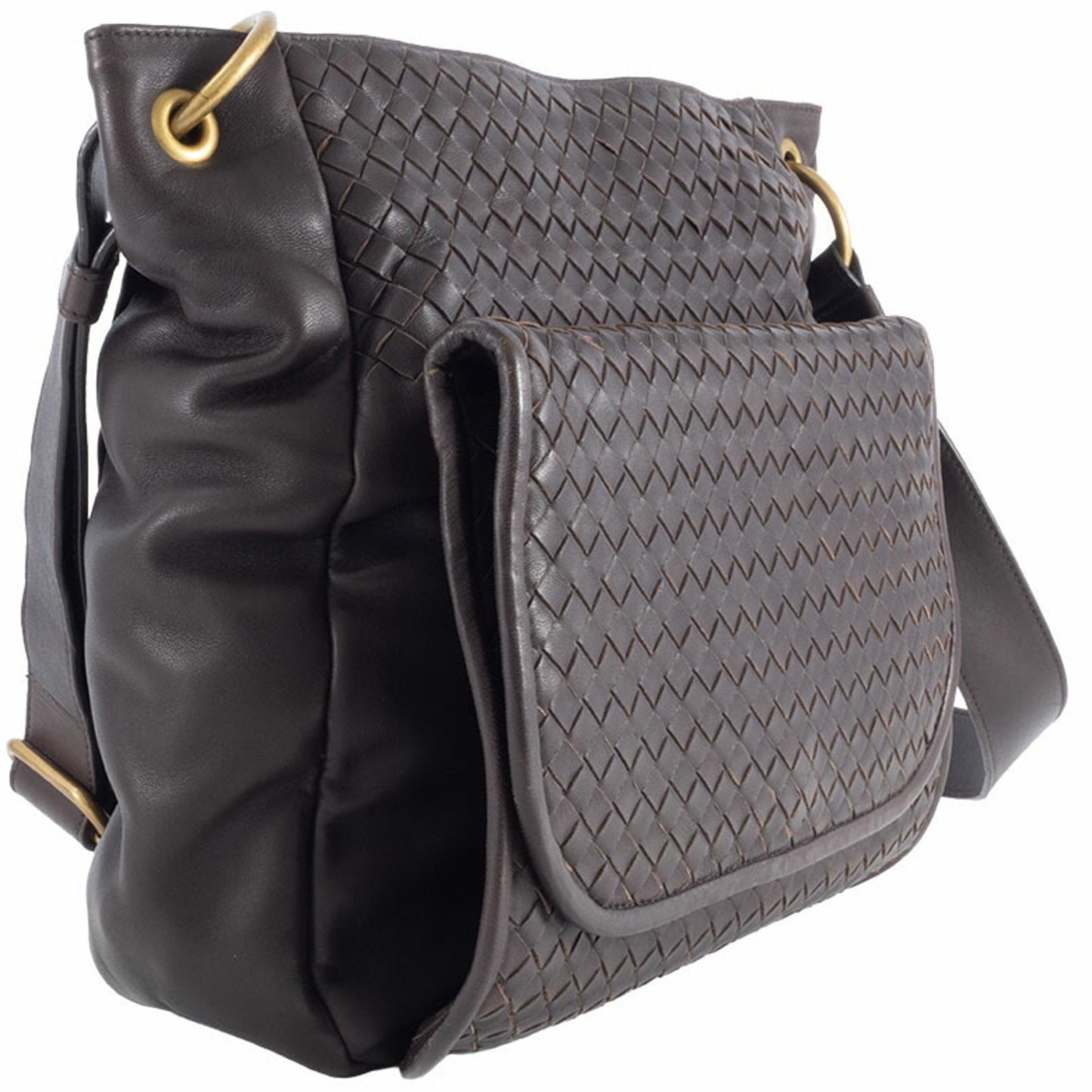Bottega Veneta Intrecciato, Brown, Leather, shoulder